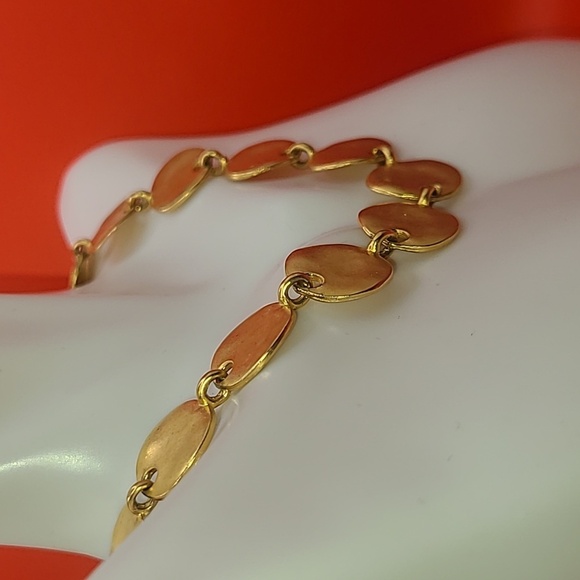 Gold tone circle link necklace from M. J. Carroll - Picture 4 of 5